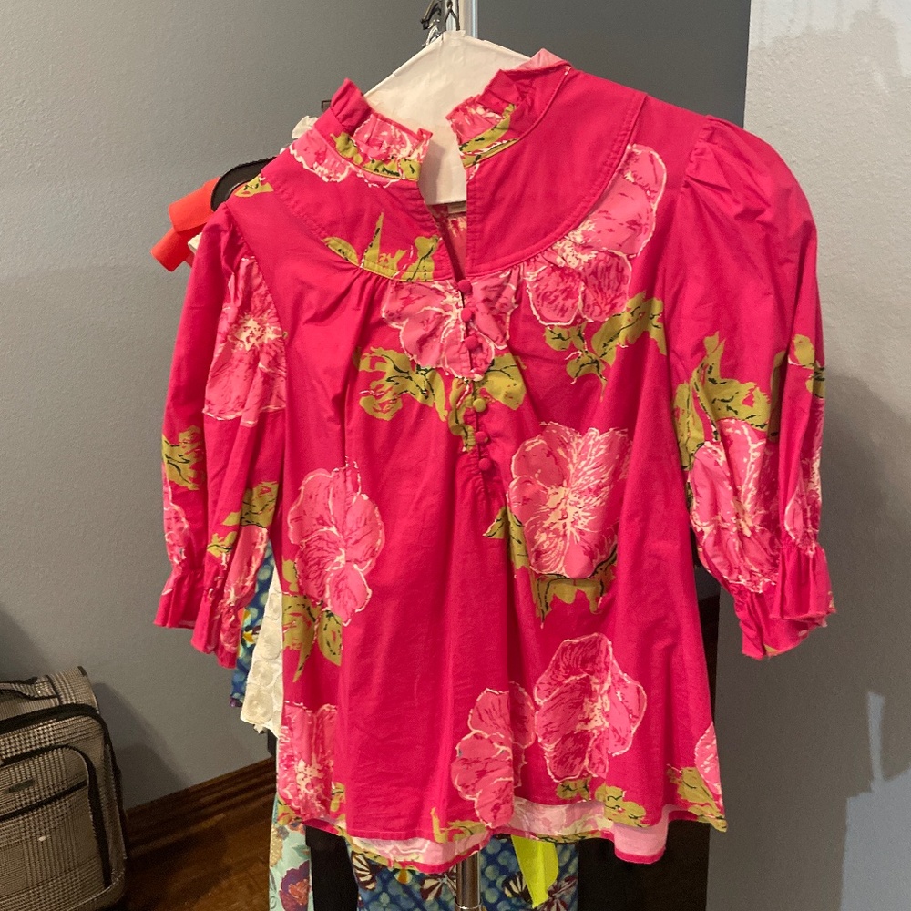 Florida Bay short sleeve, hot pink glass